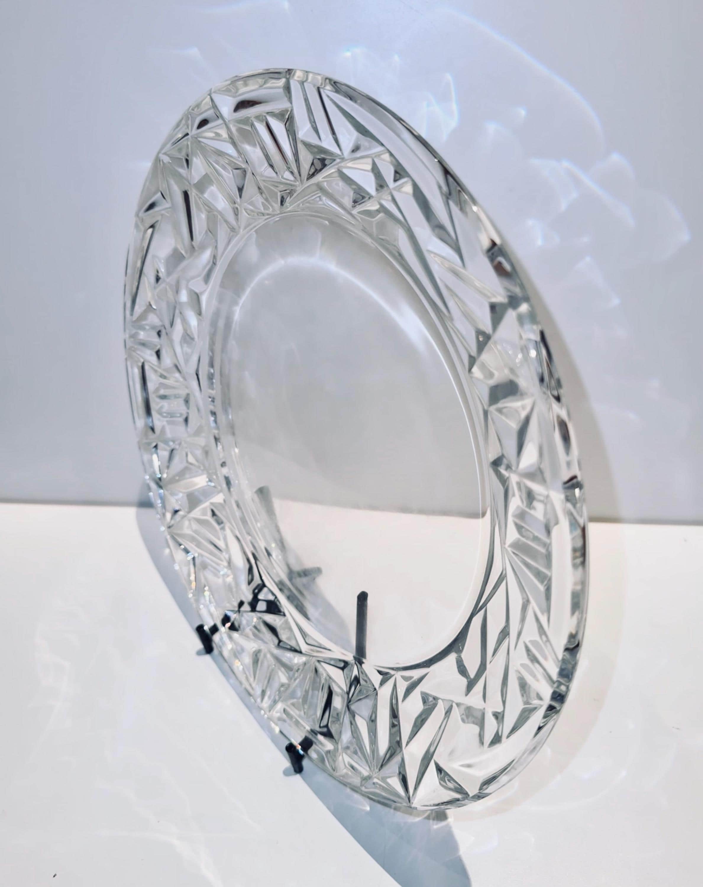 Elegant Vintage Tiffany & Co Rock Cut Crystal Platter 12” Plate