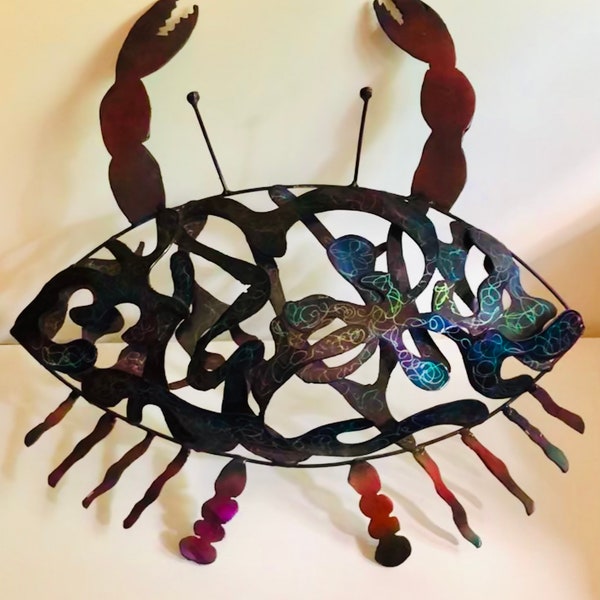 Large Metal Crab Wall Art Etsy