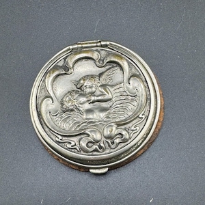 Antique Art Nouveau Cherub Change Purse Tam O Shanter Style Leather Pouch Prudential Insurance Advertisement 1909 Manayunk Pa Souvenir RARE