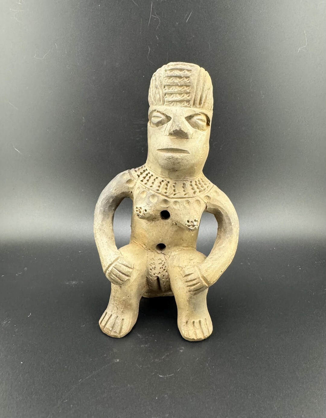 Vintage Precolumbian Style Vintage Mayan Fertility Statue Terracotta