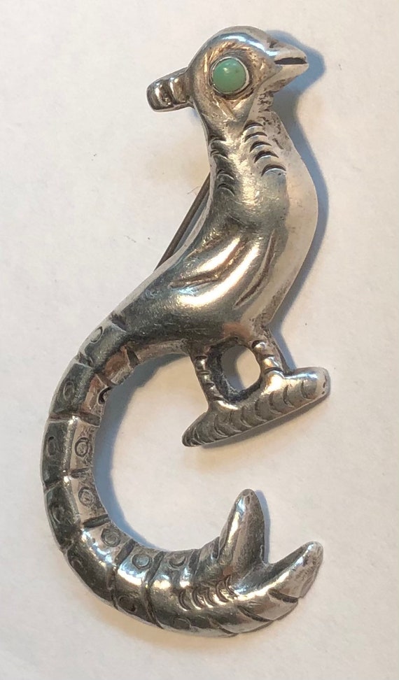 Vintage Mexican Silver Figural Quetzal or Pheasan… - image 6