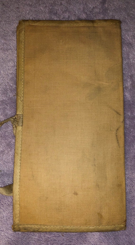 Art Deco Linen DATES Folding Wallet or Folder Han… - image 8