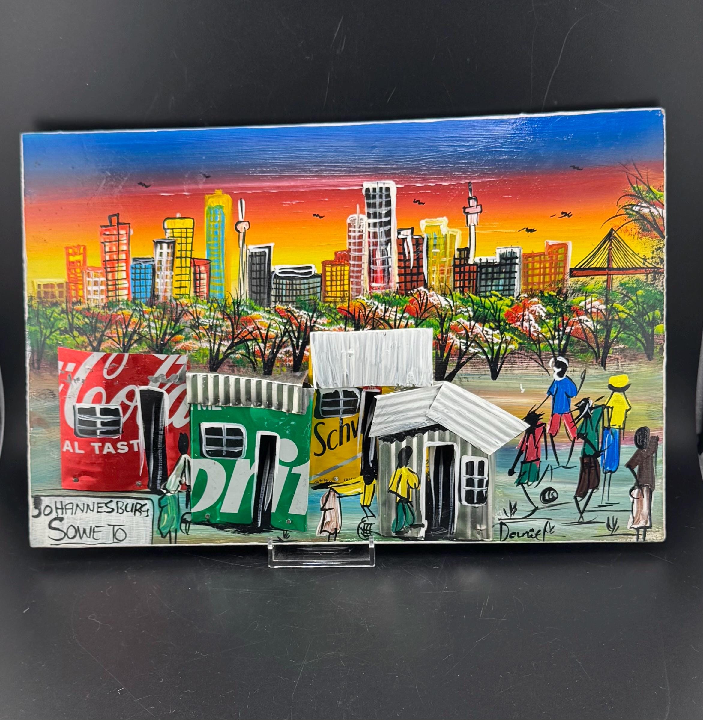 Vintage 3D South African Johannesburg Soweto Wall Decor Cityscape