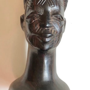 Beautiful Miniature African Ebony Carved Bust Statue Wooden African Sculpture