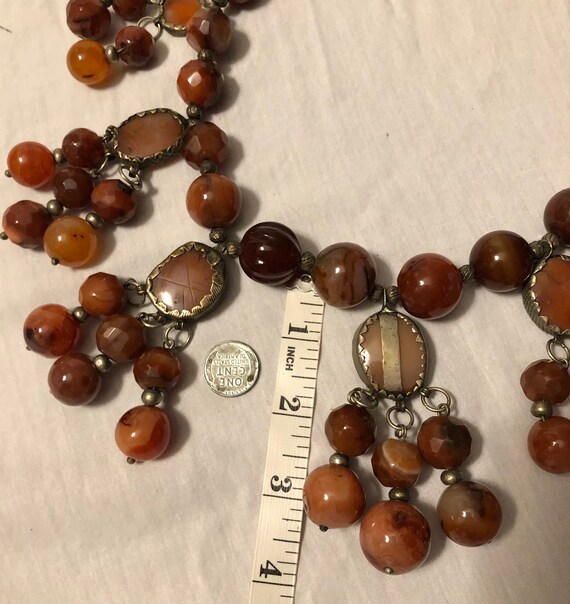 Massive Antique Tribal Bead Necklace Carnelian Be… - image 9