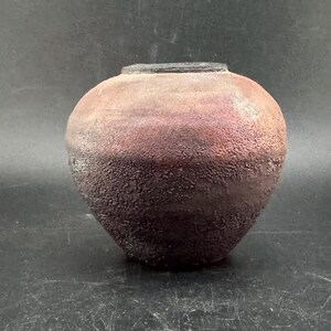 Tiny Raku Bud Vase Copper Luster Miniature Weedpot Bulbous Dream Jar Iridescent Metallic Studio Art Pottery