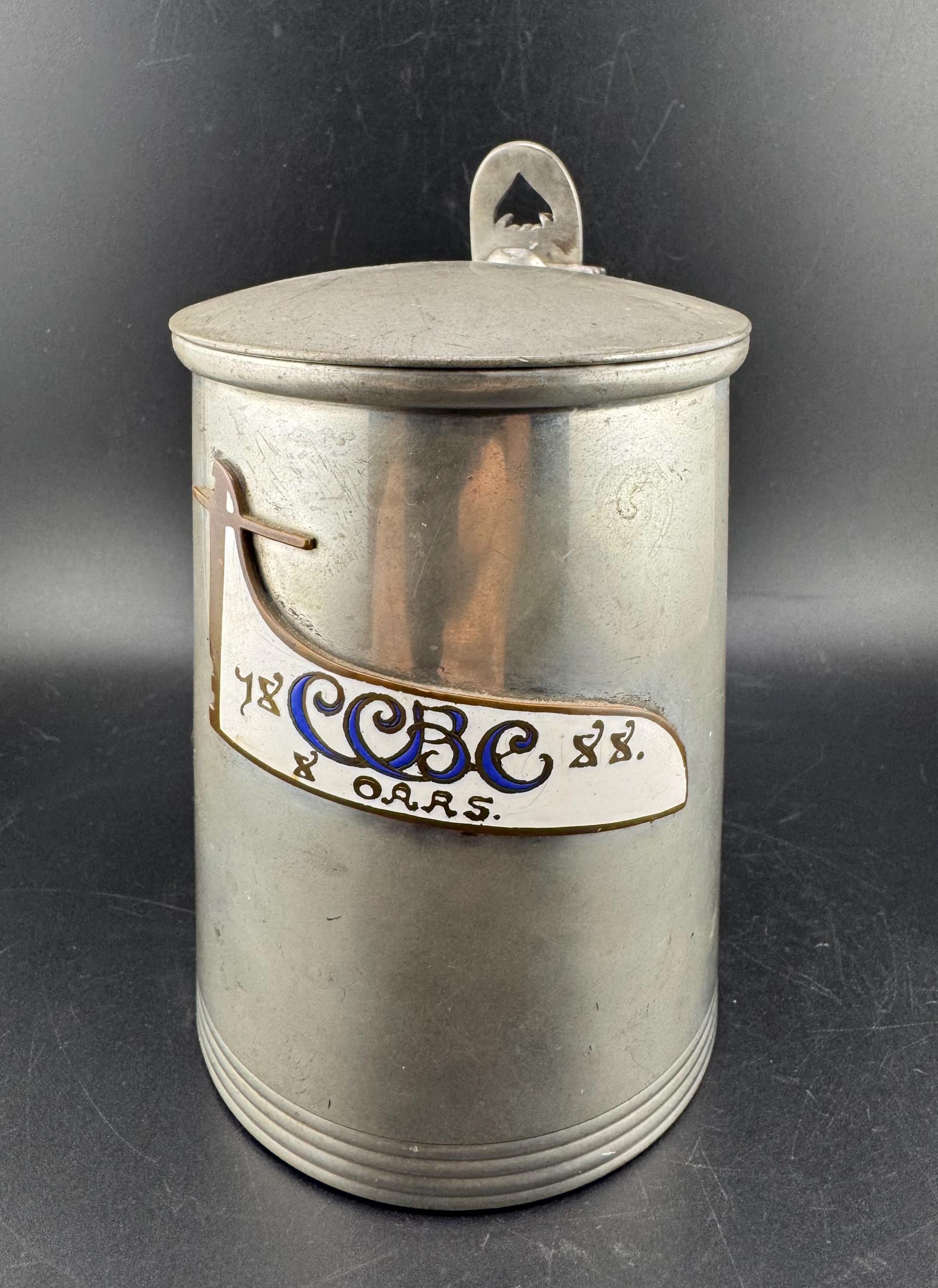ボートレース　ビールジョッキー アンティーク 1888 ピューター タンカード ビールジョッキ ボート競技