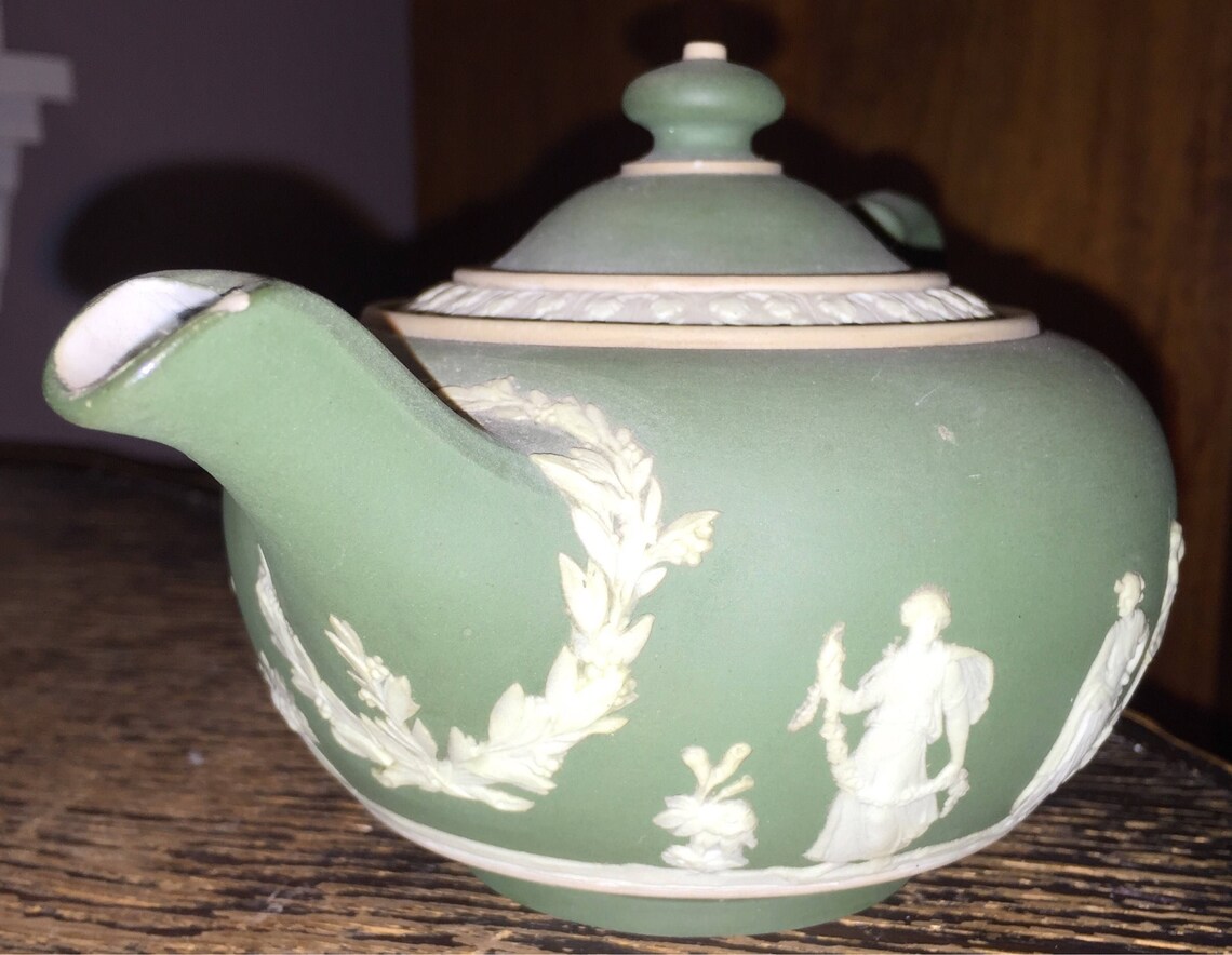 Antique Wedgwood Teapot Green Wedgwood Tea Pitcher 19th Etsy Polska