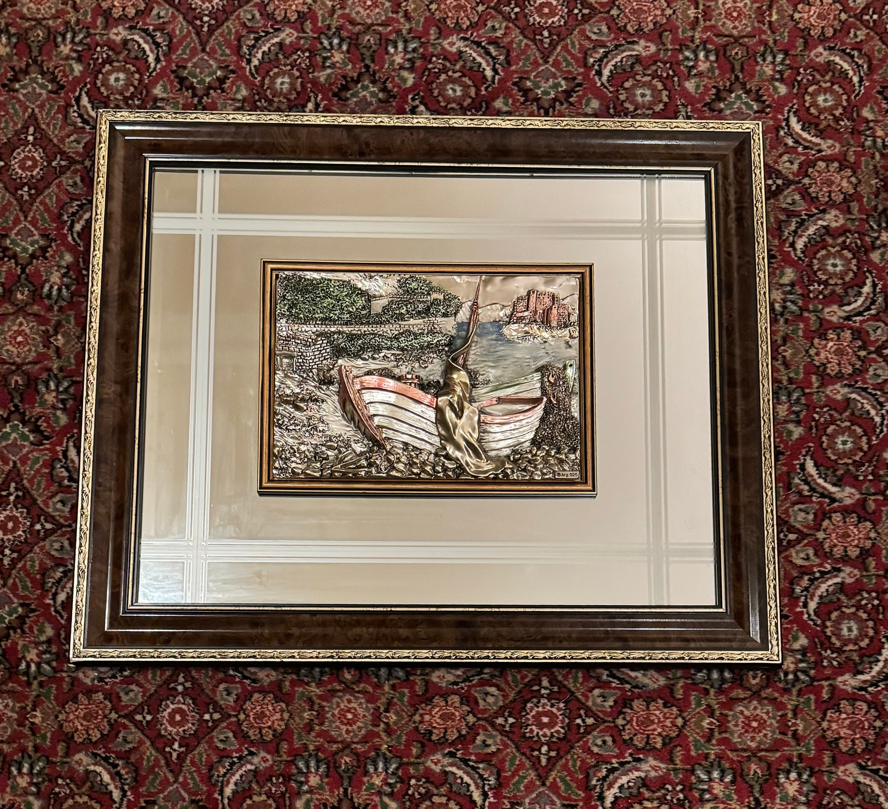 アンティーク 真鍮フレーム イタリア製 ヴィンテージ アートフレーム 5個セット Vtg Creazioni Artistiche Italy Framed Mirror w/.925 Silver
