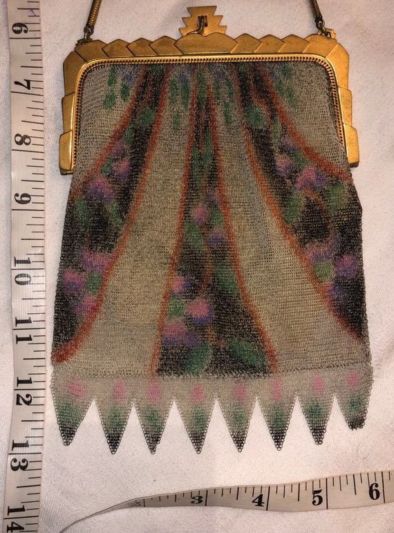 Antique Art Deco Mesh Bag Whiting & Davis Purse A… - image 9