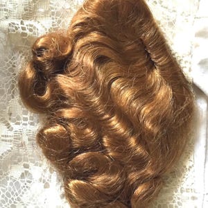 Beautiful Antique Doll Wig Shirley Temple Doll Wig Strawberry Blonde Curly Wig Human Hair? Victorian Doll Parts Restoration Projects