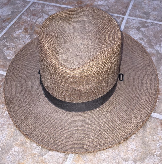 Stratton Police Hat Wide Brimmed Straw Vintage Tr… - image 4