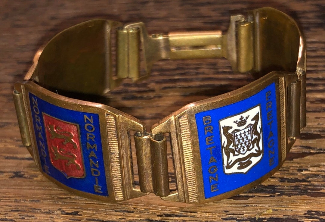 Ancien Bracelet Souvenir De Carcassonne - Blason Cité Médiévale - Bijou Vintage
