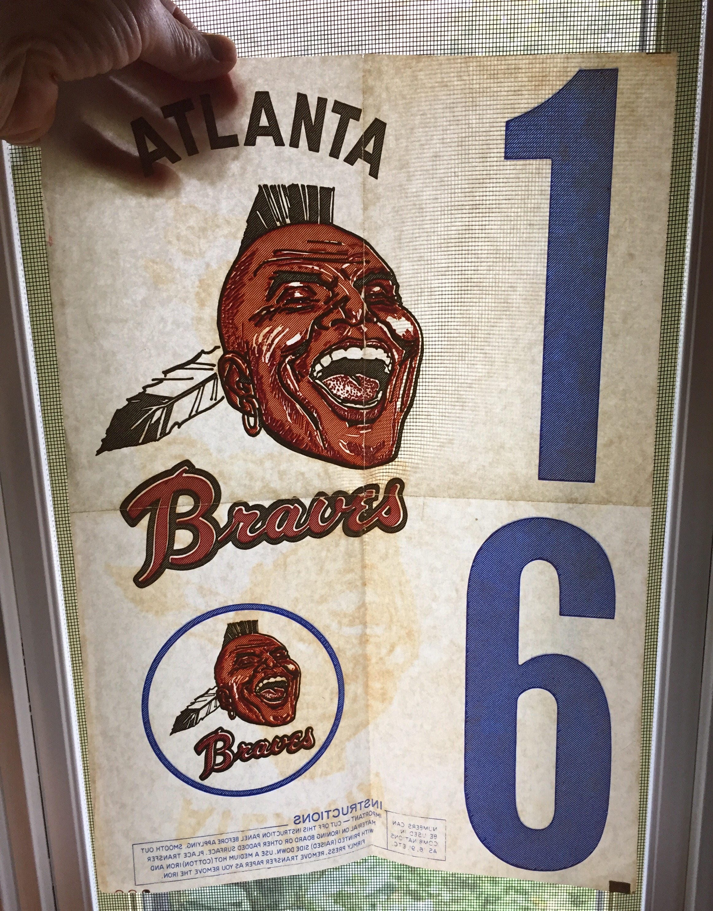 Vintage Atlanta Braves Screaming Indian 1970s Logo Tee Shirt 
