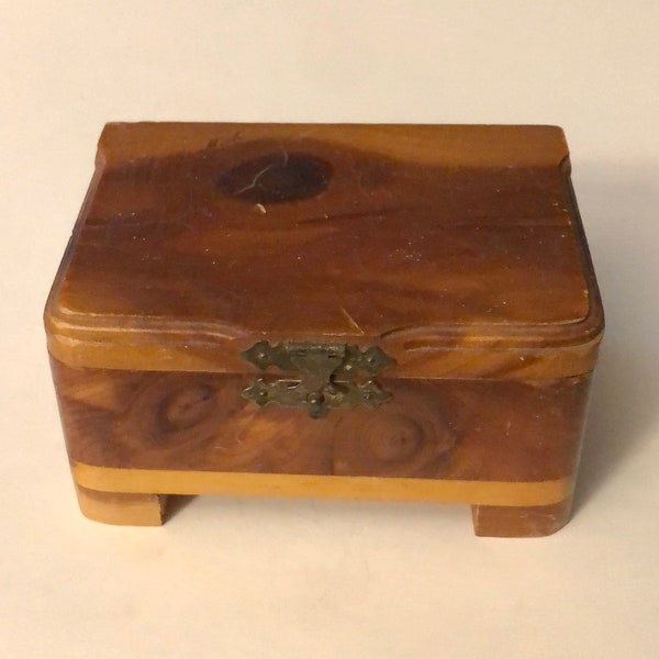 Charming Miniature Wooden Jewelry Box Hinged Trinket Chest for Keepsakes Rings Michigan Souvenir Mini Chest Secret Santa Gift! Ring Box