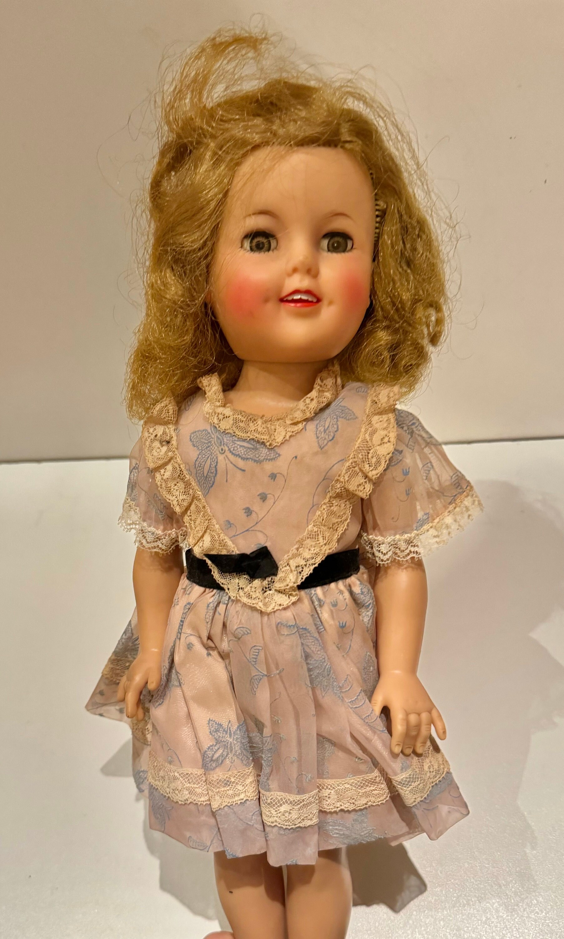 ビンテージ 青いセーラー服シャーリー・テンプル人形44cm 裸足 IDEAL社 ビンテージ 青いセーラー服シャーリー・テンプル人形44cm 裸足