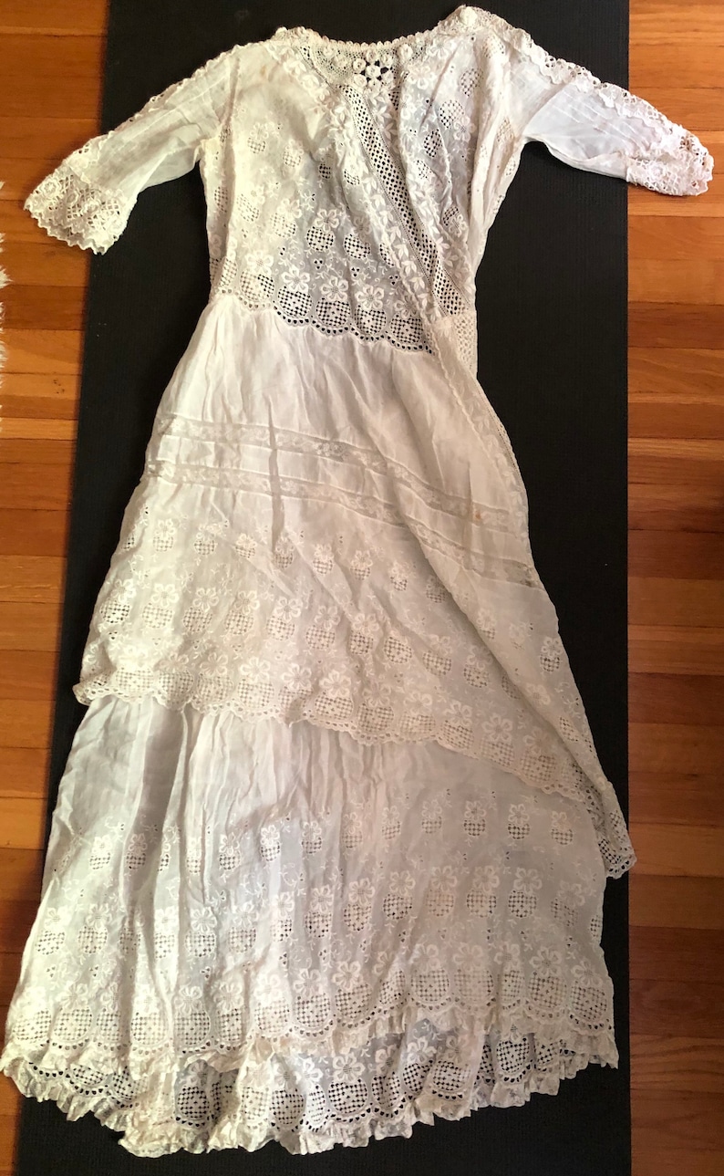 Authentic Antique Edwardian Lace Dress Victorian Wedding