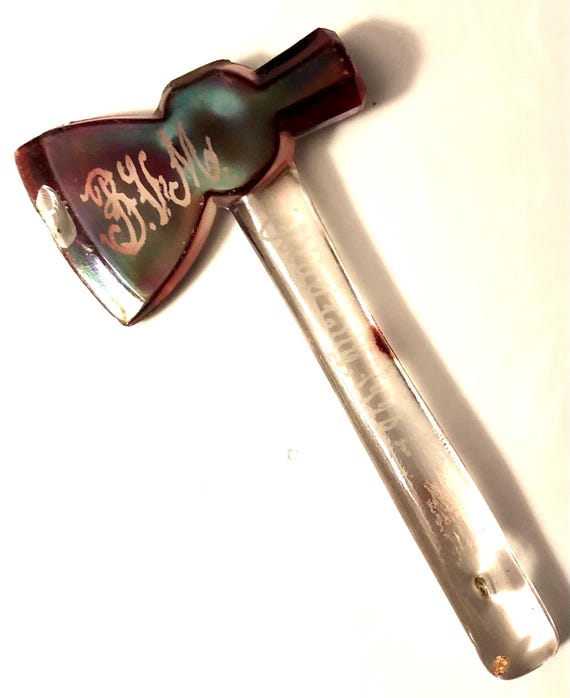 希少な 1920 年禁酒法時代のアンティーク ガラス手斧、オーシャン