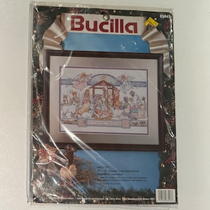 Vtg 1993 Bucilla Nativity Counted Cross Stitch Picture Needlework Kit Designed by Linda Gillum Kooler Design Studio #83043 NOS 14” x 10”