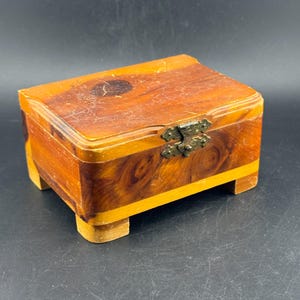 Grazioso portagioie in miniatura in legno con cerniera, portagioie per ricordi, anelli, souvenir del Michigan, mini portagioie, regalo di Babbo Natale segreto! Porta anelli