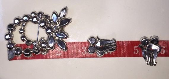 Eisenberg Rhinestone Brooch and Earrings Parure S… - image 10