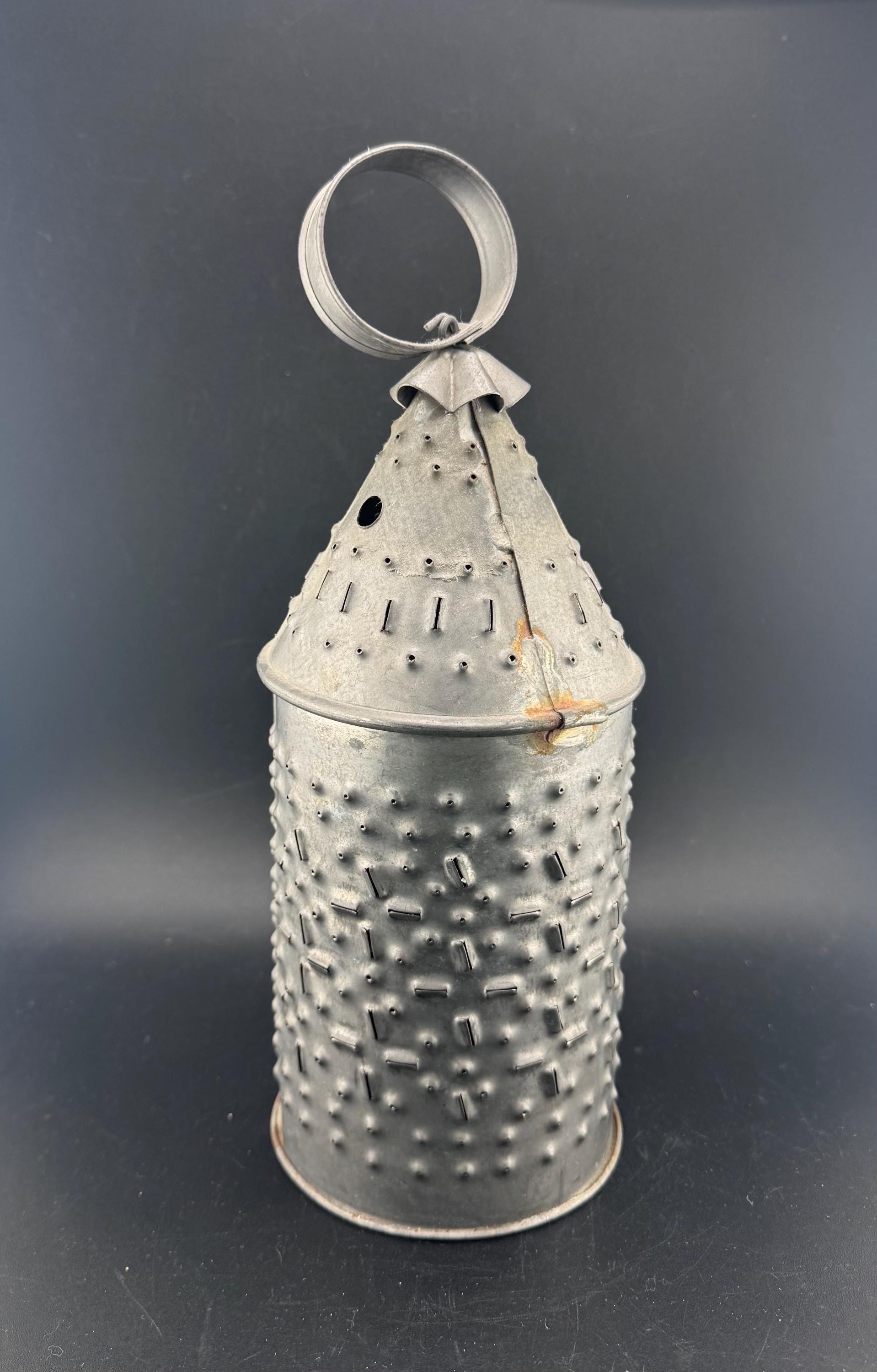 Vtg Pierced Tin Candle Lantern Colonial America Paul Revere