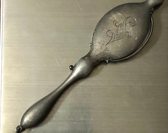 Antique Sterling Silver Victorian Lorgnette on Long Muff Chain Watch Chain Necklace