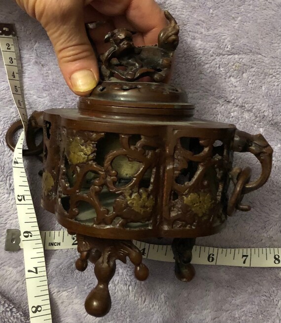 有田焼　香炉　Japanese antique incense burner Antique Japanese Bronze Censer Incense Burner Made in Japan