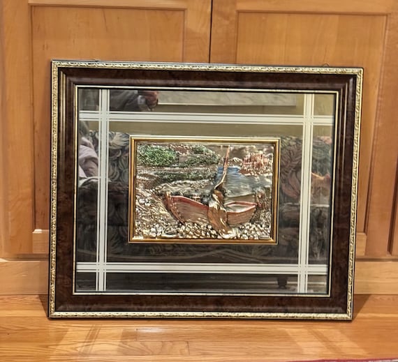 Vintage Creazioni Artistiche Mirrored Anchored Sailboat