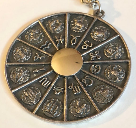 Fabulous Vintage Napier Zodiac Medallion Necklace… - image 2