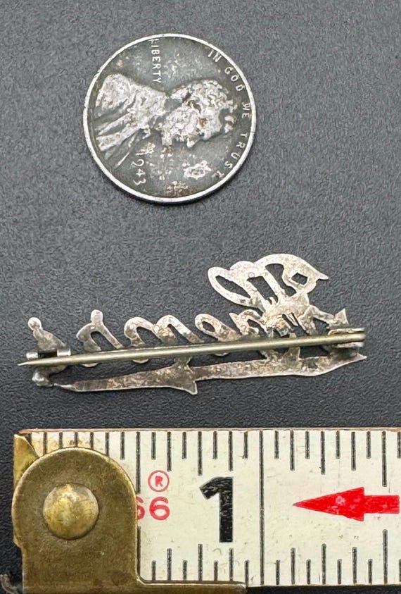 Antique Fancy Cursive Script Victorian Name Brooc… - image 4