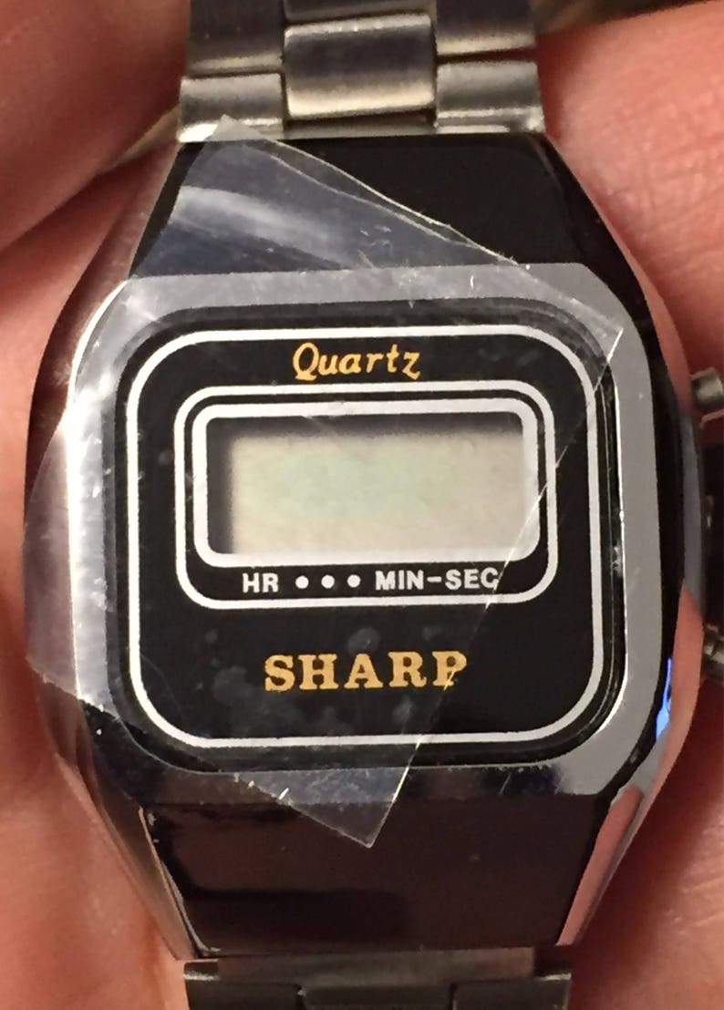Vintage Mid Century Stainless Sharp Wrist Watch Women's LCD Quartz Digital 1970s-80s Brand New Deadstock NOS SALE image 2
