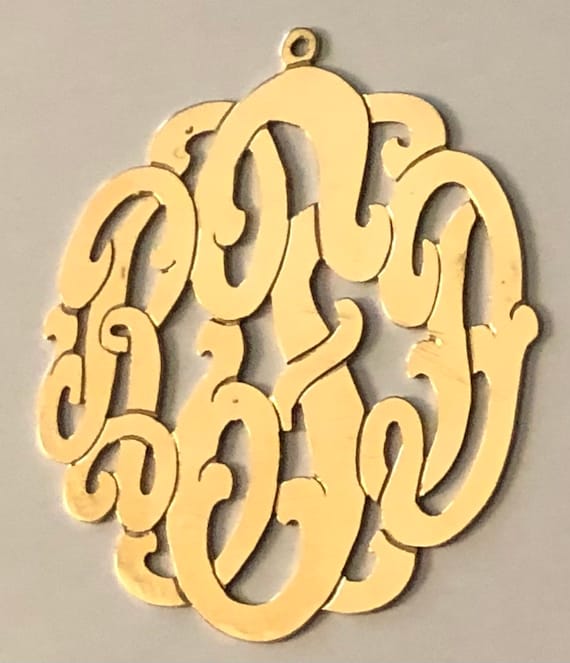 Ornate Vintage Solid 14K Gold Botkin Monogram Pen… - image 3