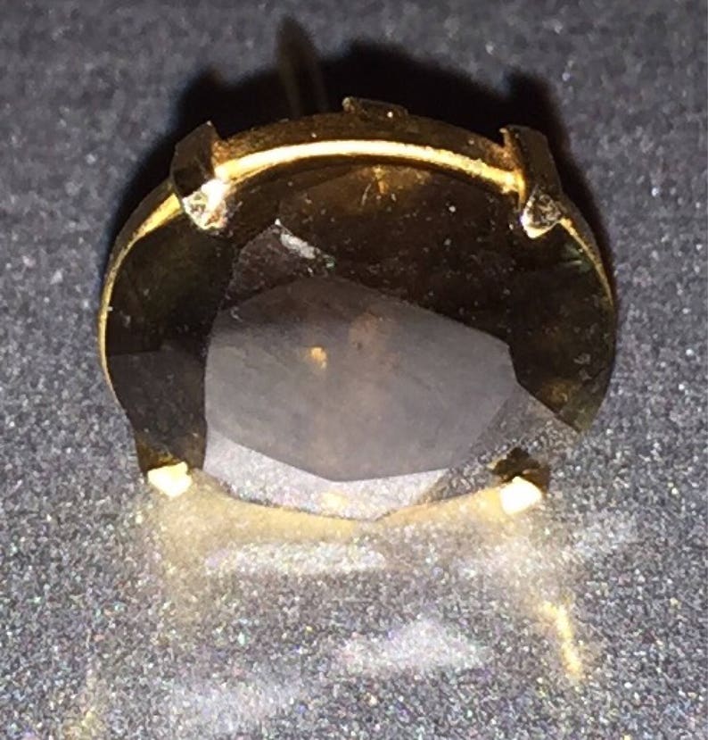 Solid Gold Tie Tac TieTac Retro Mid Century MODERNIST Lapel Pin Gold Ascot Pin Gold Lapel Pin SALE 10K Smokey Quartz
