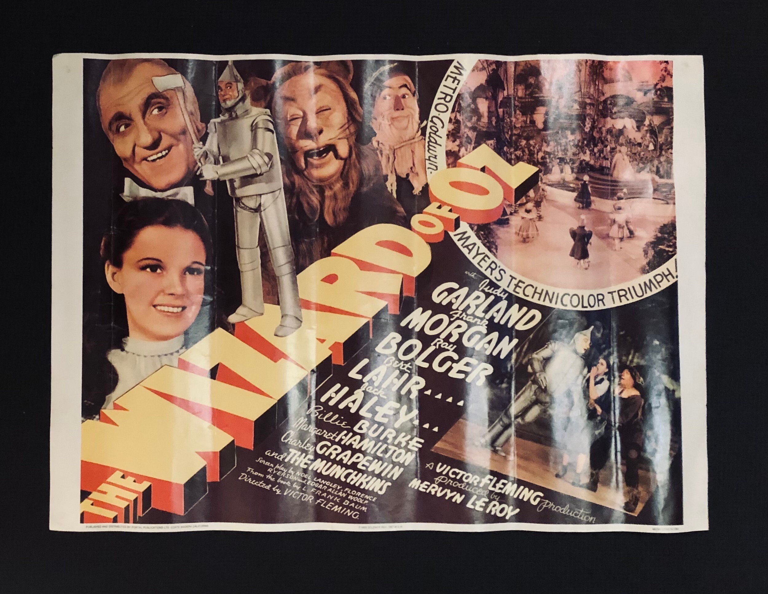 1967 Vintage Portal Publications MGM Wizard of Oz Poster Classic
