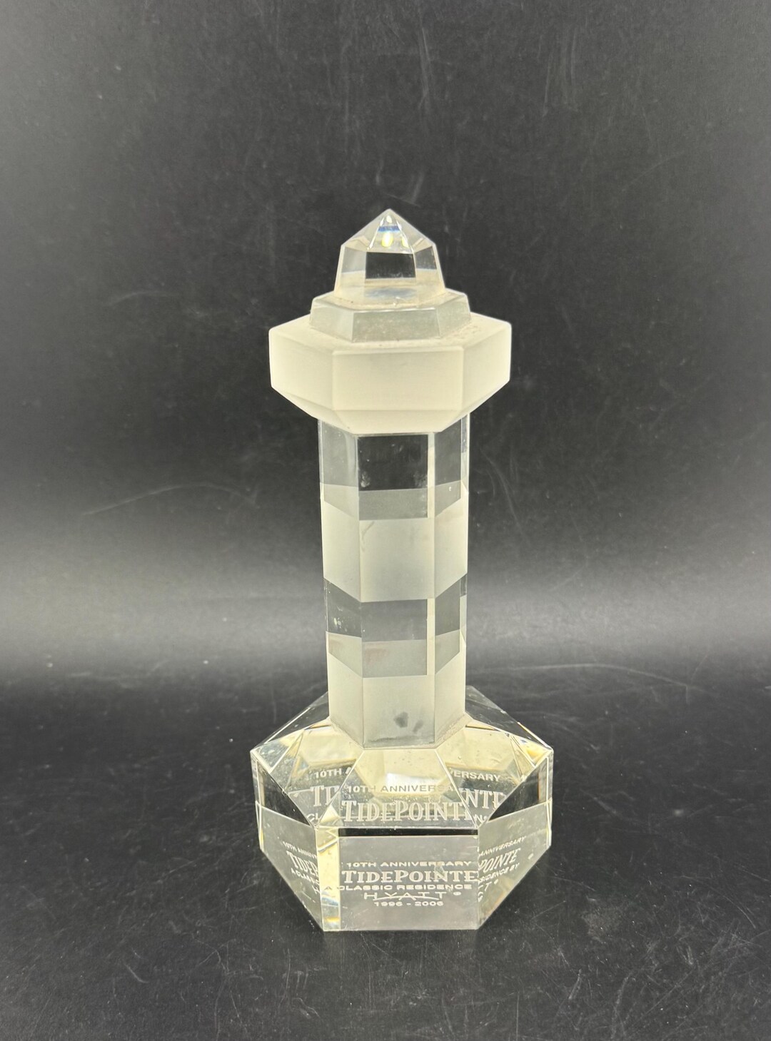 Crystal Lighthouse Vintage Lead Crystal Lighthouse Statue Tidepointe Hyatt Residence 10th ...