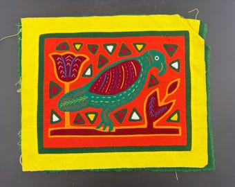 Mola Panama 18.5”x13.5” Appliqué, Hand Stitched by Kuna Indian