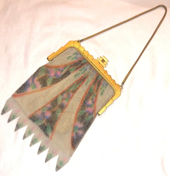 Antique Art Deco Mesh Bag Whiting & Davis Purse A… - image 1