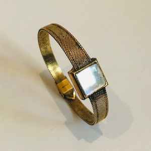 Piccolo vintage metà secolo oro riempito signore Gruen maglia affusolata orologio cinturino 1/20 10K GF cassa dell'orologio fibbia braccialetto cinturino da sera orologio