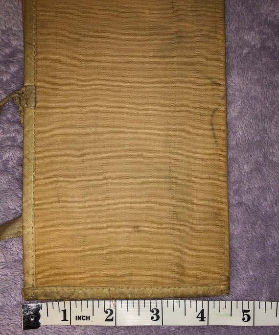 Art Deco Linen DATES Folding Wallet or Folder Han… - image 10