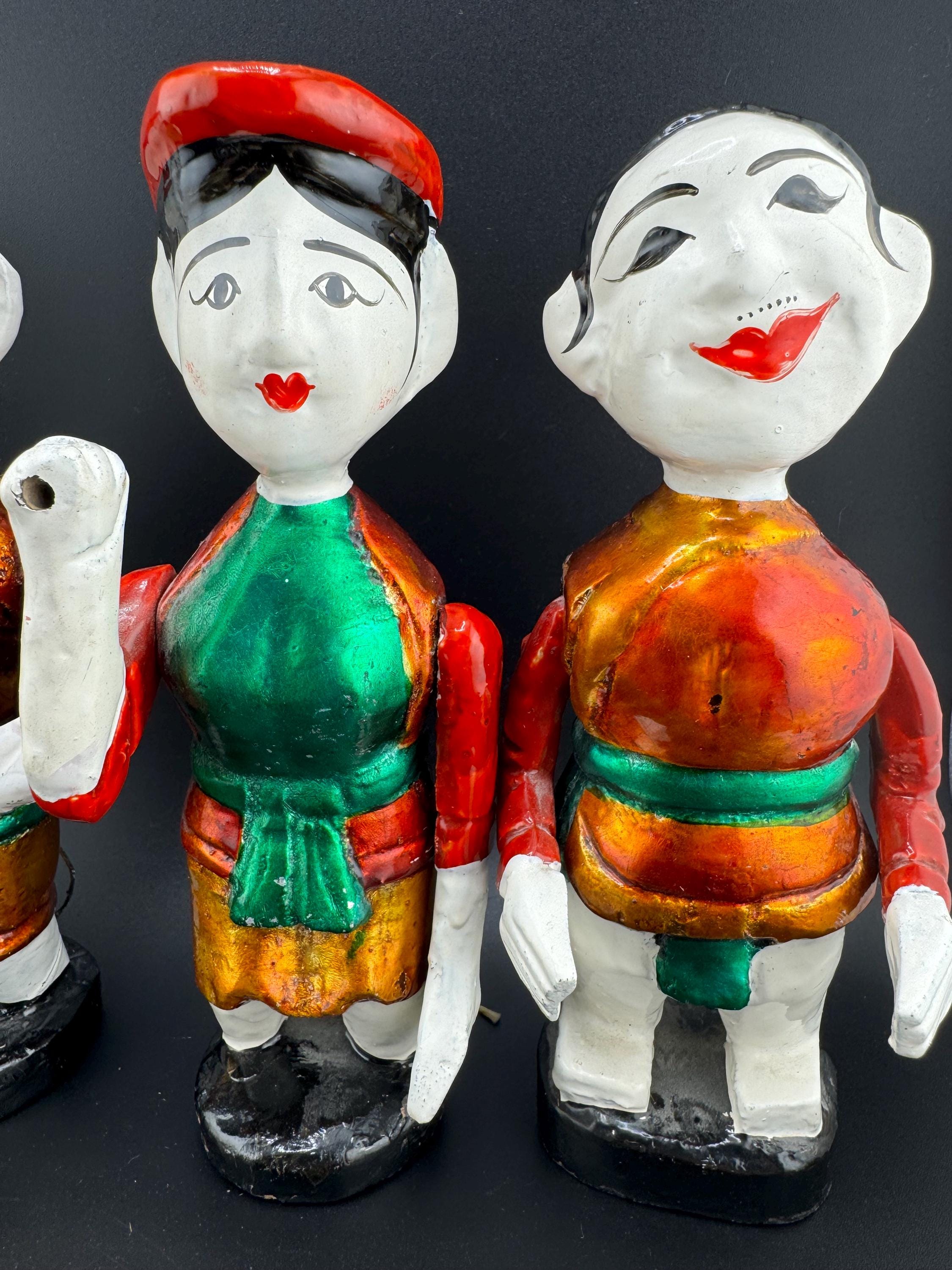 4 Fabulous Vintage Vietnamese Water Puppets Asian String Dolls Movable ...