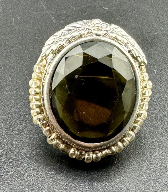 Quartz Statement Ring Retro Quartz Ring Brilliant… - image 4