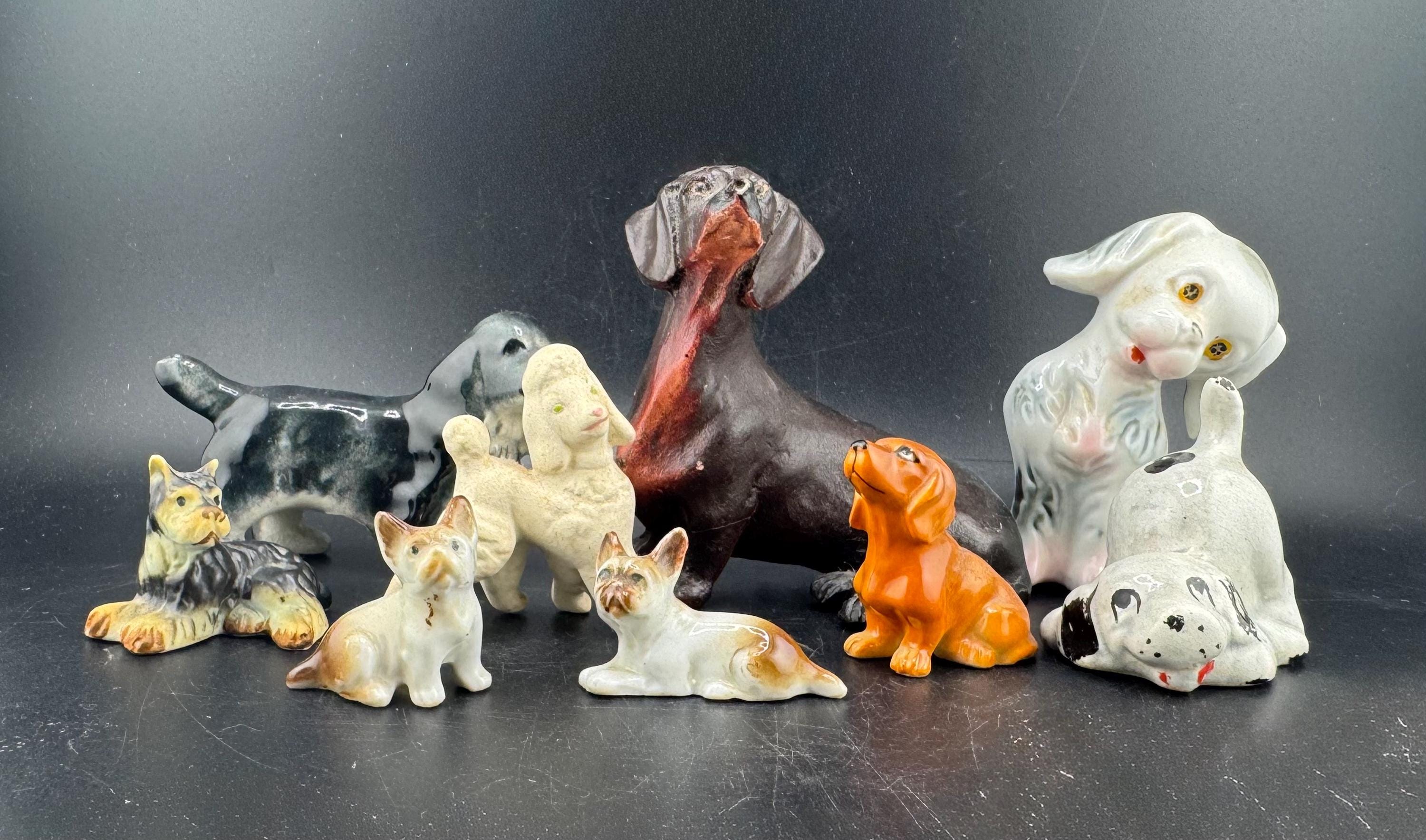 Vintage Art Deco Midcentury Japanese Ceramic Dog Figurines