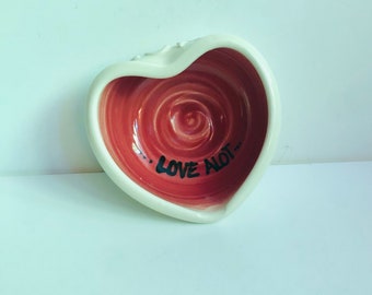 Polly the Potter Heart Bowl Love Alot XOXOs Stash Potpourri Dish Ring Tray Vanity Display Southern Folk Art Pottery Polly on the Avenue