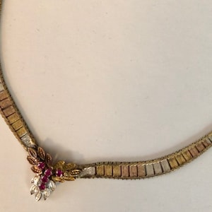 Beautiful Vintage Two Toned Sterling Collar Necklace