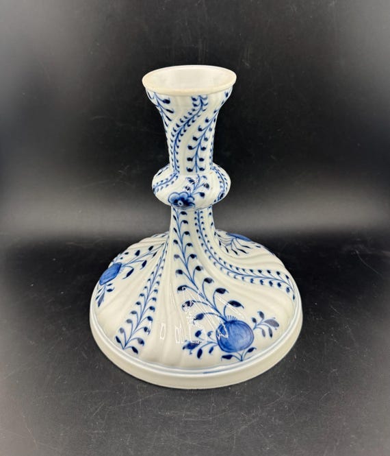 Elegant Vintage Meissen Porcelain Cake Base or Candle Holder Blue