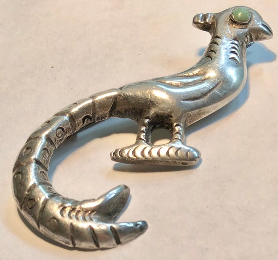 Vintage Mexican Silver Figural Quetzal or Pheasan… - image 5