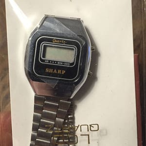 Vintage Mid Century Stainless Sharp Wrist Watch Women's LCD Quartz Digital 1970s-80s Brand New Deadstock NOS SALE image 5