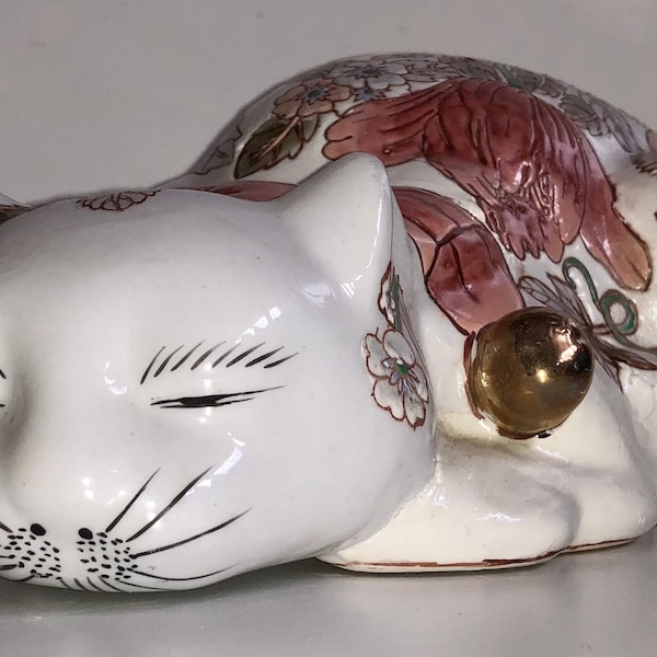 Vintage Chinese Cat Figurine Etsy
