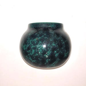 Gorgeous MCM Vintage Green & Black Globe Vase Fat Lava Weedpot Squat Vase Catch All Bowl German Scheurich Keramik Art Pottery?